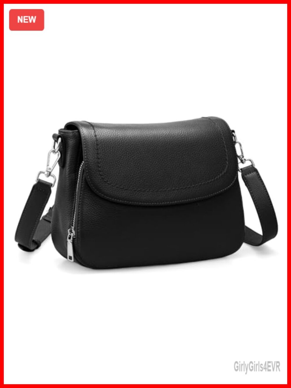 Genuine Leather Saddle Crossbody Bag RFID Wallet Purse